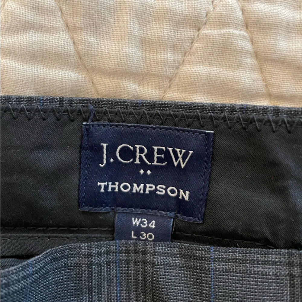 J CREW Thompson Wool Blend Pant in Gray Blue Glen Plaid Size 34‎ $168